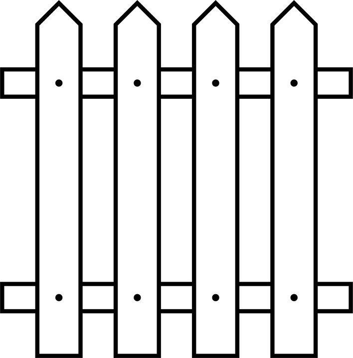 Outline fence in flat style